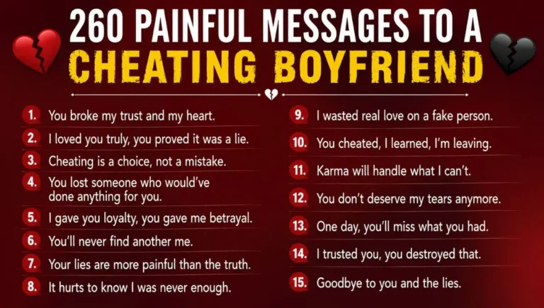 55+ Painful Message to a Cheating Boyfriend