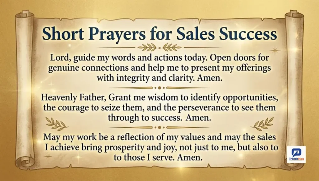 Short Prayer for Sales Success