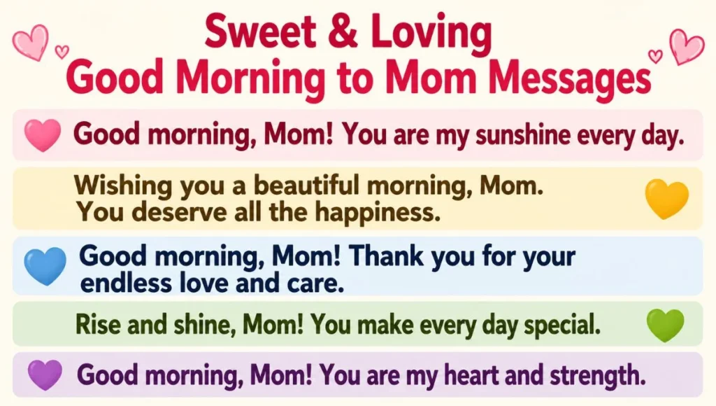 Sweet & Loving Good Morning to Mom Messages