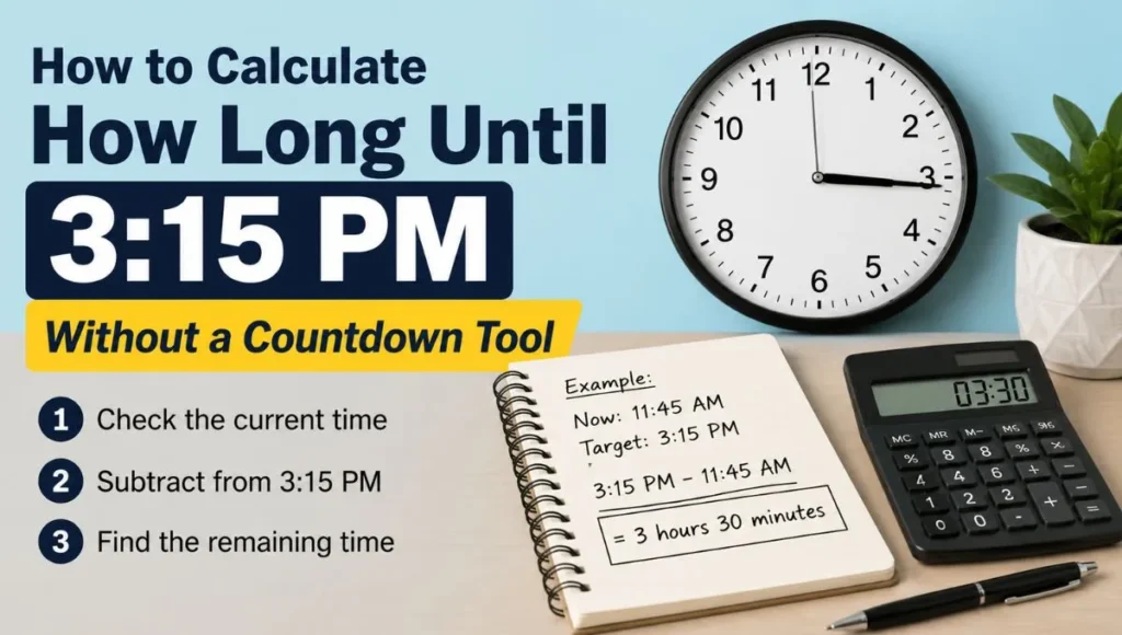 How to Calculate How Long Until 3:15 PM Without a Countdown Tool