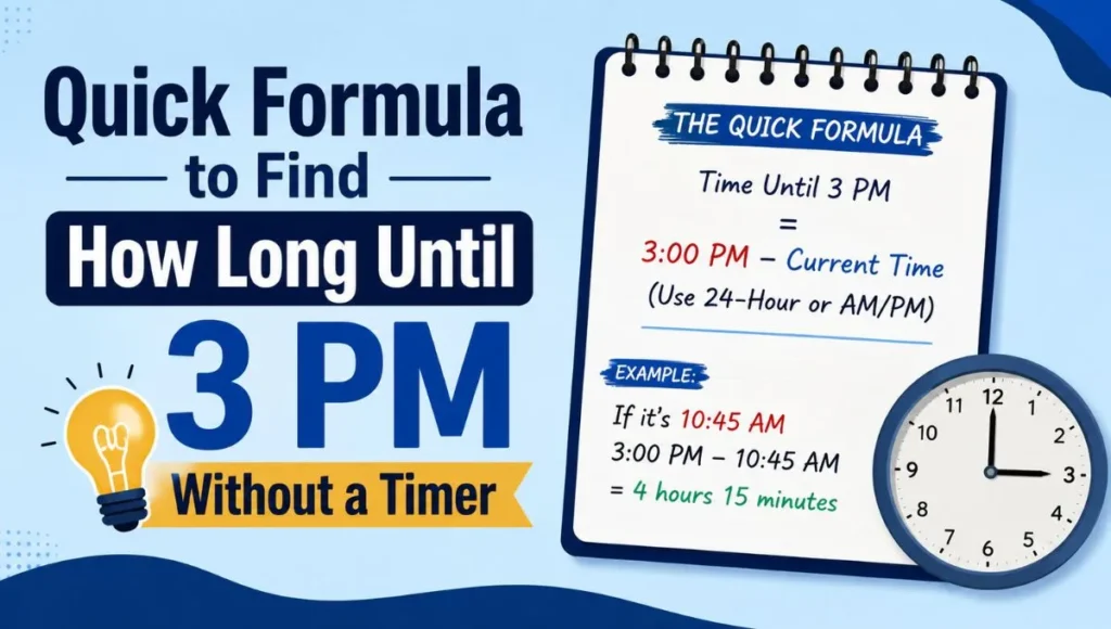 Quick Formula to Find How Long Until 3 PM Without a Timer
