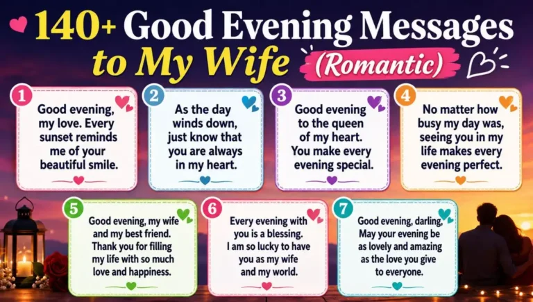 140+ Good Evening Messages to My Wife (Romantic)