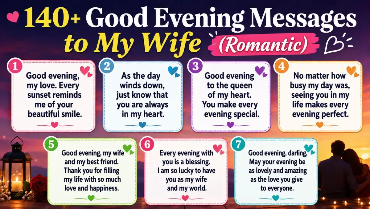140+ Good Evening Messages to My Wife (Romantic)