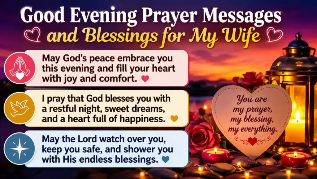 Good Evening Prayer Messages and Blessings for My Wife